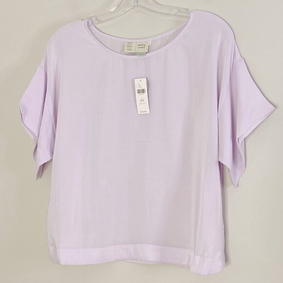 Anthropologie Textured Silk Tee NEW XSP PXS new with tag - Picture 6 of 7